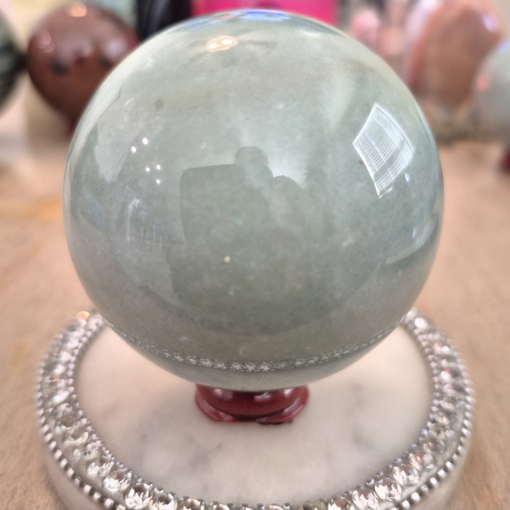 Natural Green Aventurine Crystal Sphere Orb #2
